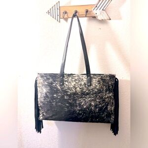 NWT Cowhide Salt and Pepper Tote